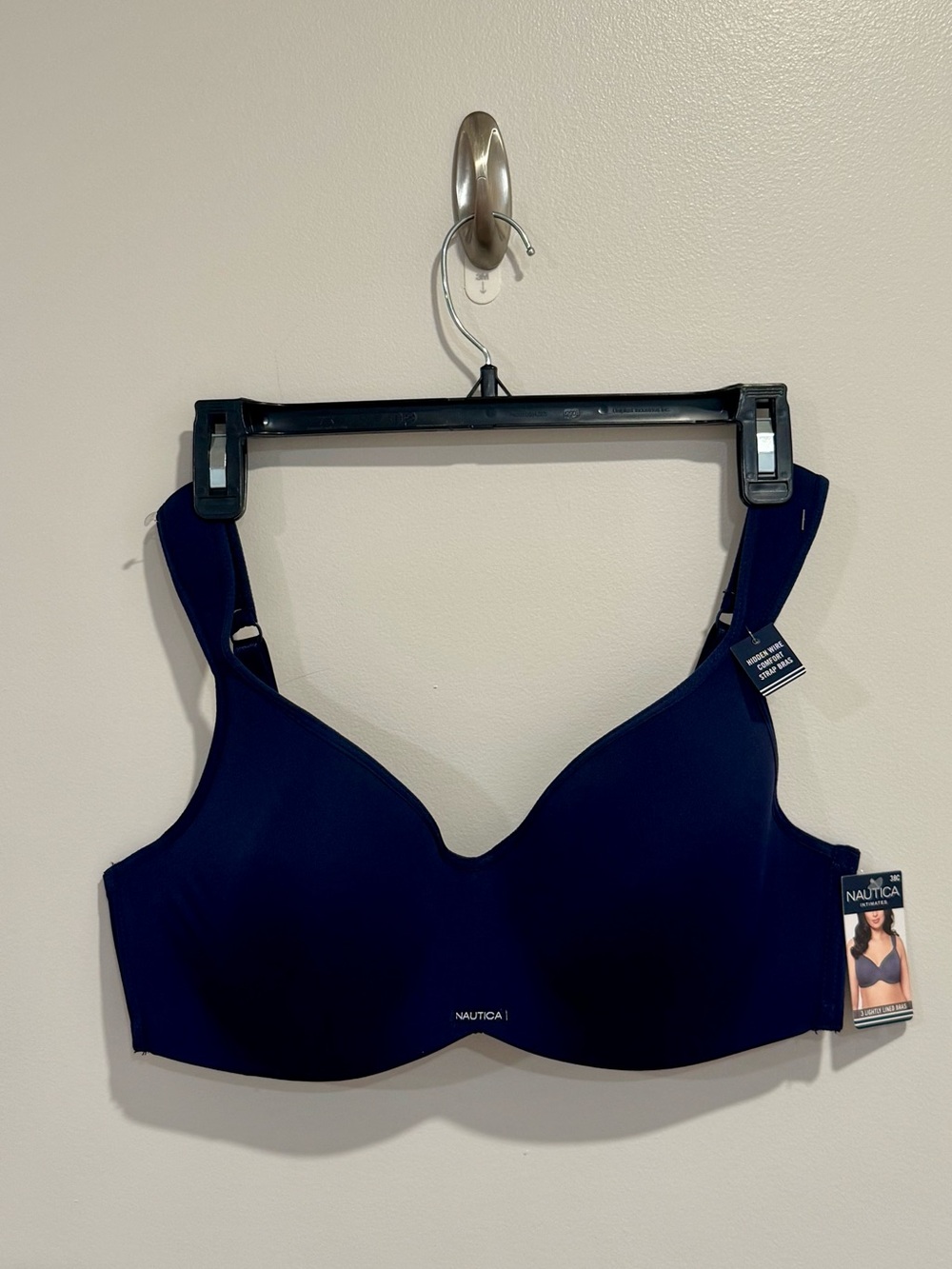 Nautica Women's Dark Navy Seamless Molded Cup Bra 38C NWT